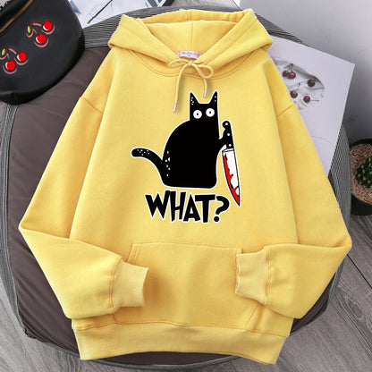 Killer Black Cat Surprised Hoodies