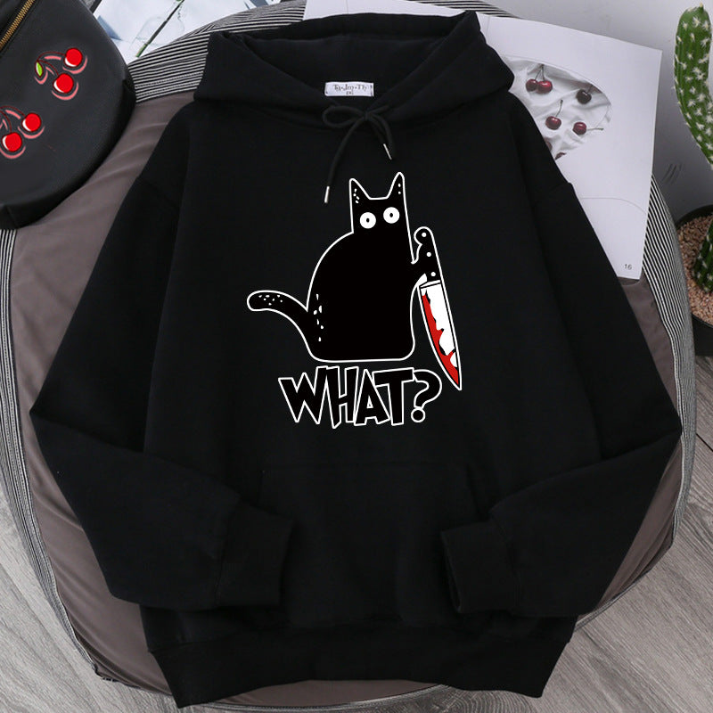 Killer Black Cat Surprised Hoodies