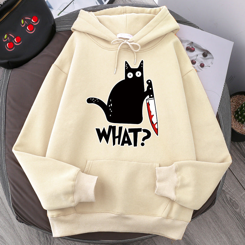 Killer Black Cat Surprised Hoodies