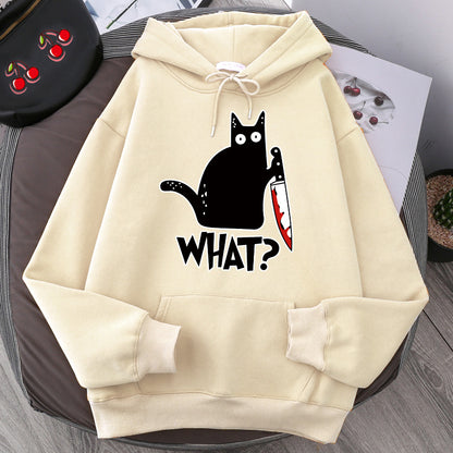 Killer Black Cat Surprised Hoodies