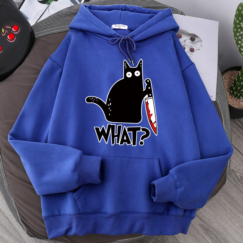 Killer Black Cat Surprised Hoodies