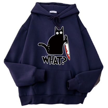 Killer Black Cat Surprised Hoodies