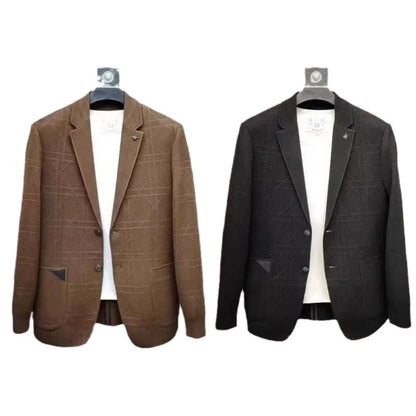 Men's AutumnWinter Suit Jacquard Sweater Outerwear
