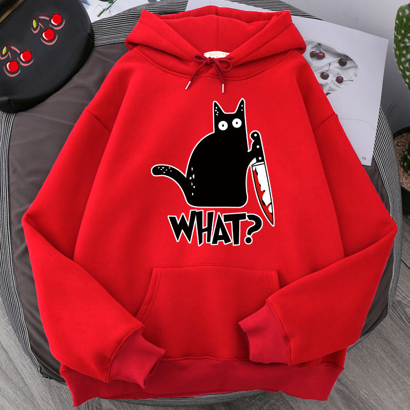 Killer Black Cat Surprised Hoodies