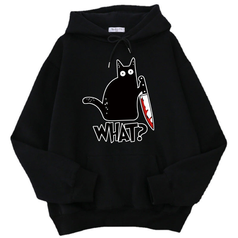 Killer Black Cat Surprised Hoodies