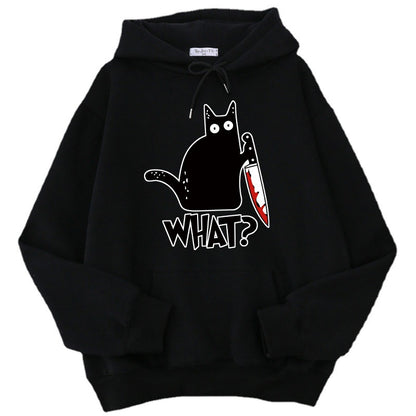 Killer Black Cat Surprised Hoodies