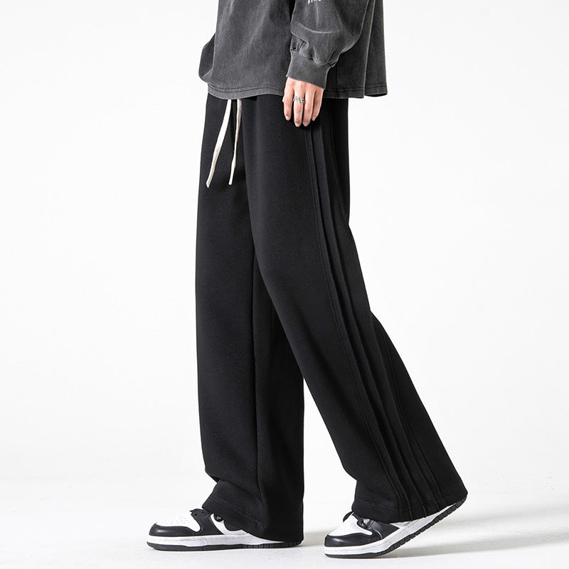 Loose-fitting, Draping Sweatpants Straight-leg, Wide-leg Athletic Trousers