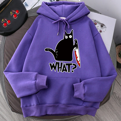 Killer Black Cat Surprised Hoodies
