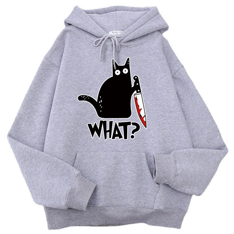 Killer Black Cat Surprised Hoodies