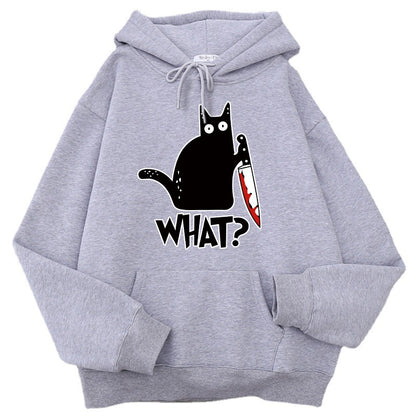 Killer Black Cat Surprised Hoodies