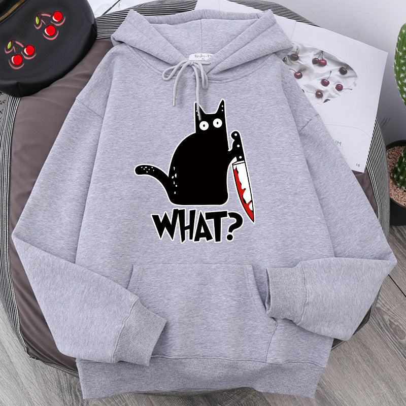 Killer Black Cat Surprised Hoodies