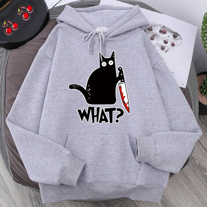 Killer Black Cat Surprised Hoodies