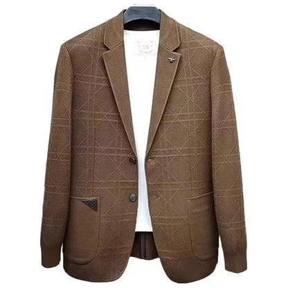 Men's AutumnWinter Suit Jacquard Sweater Outerwear